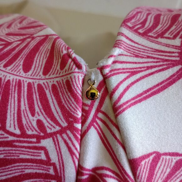 Cacique 46DDD Lightly Lined Full Coverage 4 Hook Pink White Leaves Plus Size - Picture 4 of 9